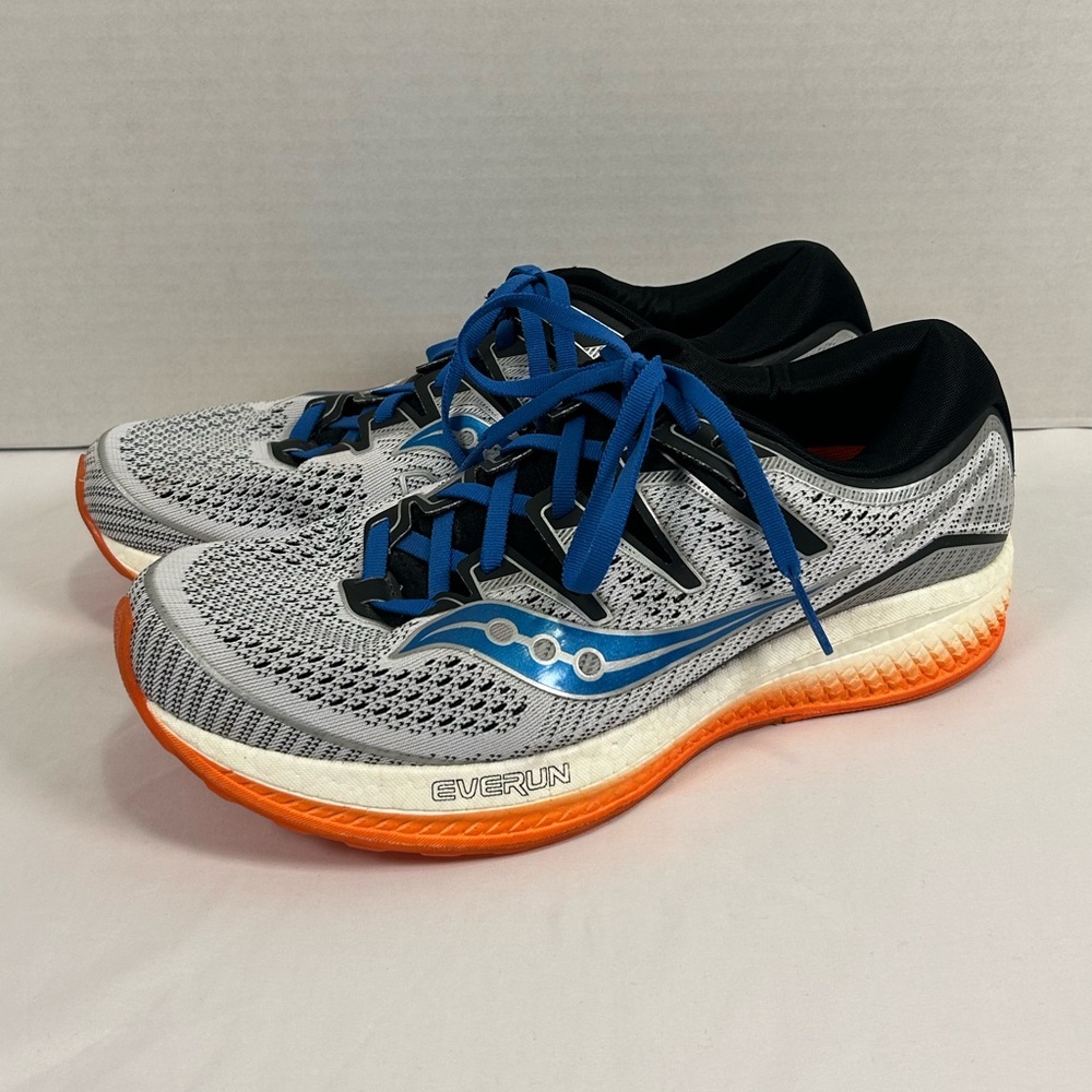 Saucony Triumph ISO Shoes Mens 9.5 Grey Black  Blue Sneakers S20462-3